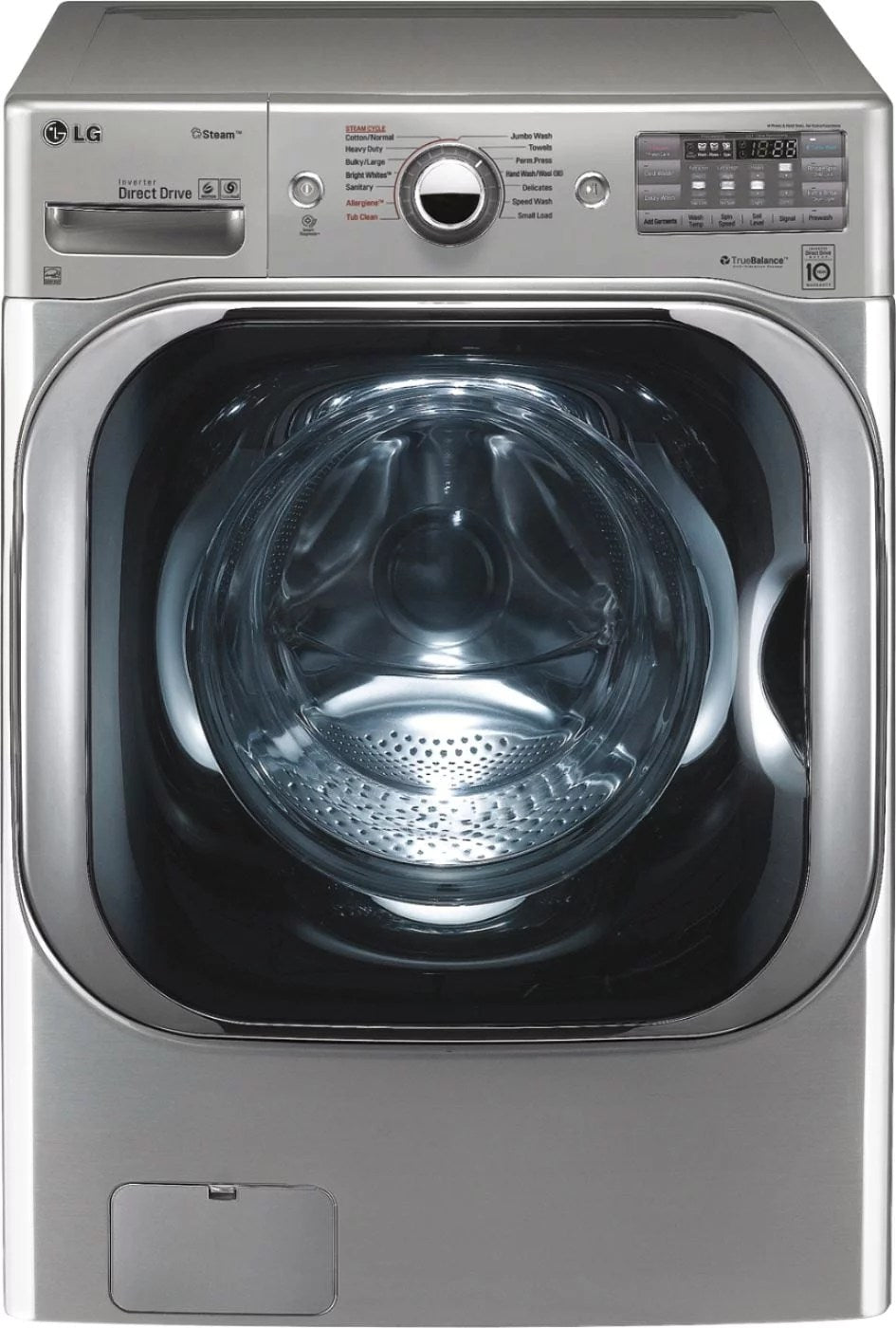 5149404_sd-1 LG – 5.2 Cu. Ft. High Efficiency Front-Load Washer with Steam and TurboWash Technology – Graphite steel - Image 1