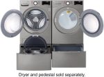 LG – 4.5 Cu. Ft. High-Efficiency Stackable Smart Front Load Washer with Steam and 6Motion Technology – Graphite steel