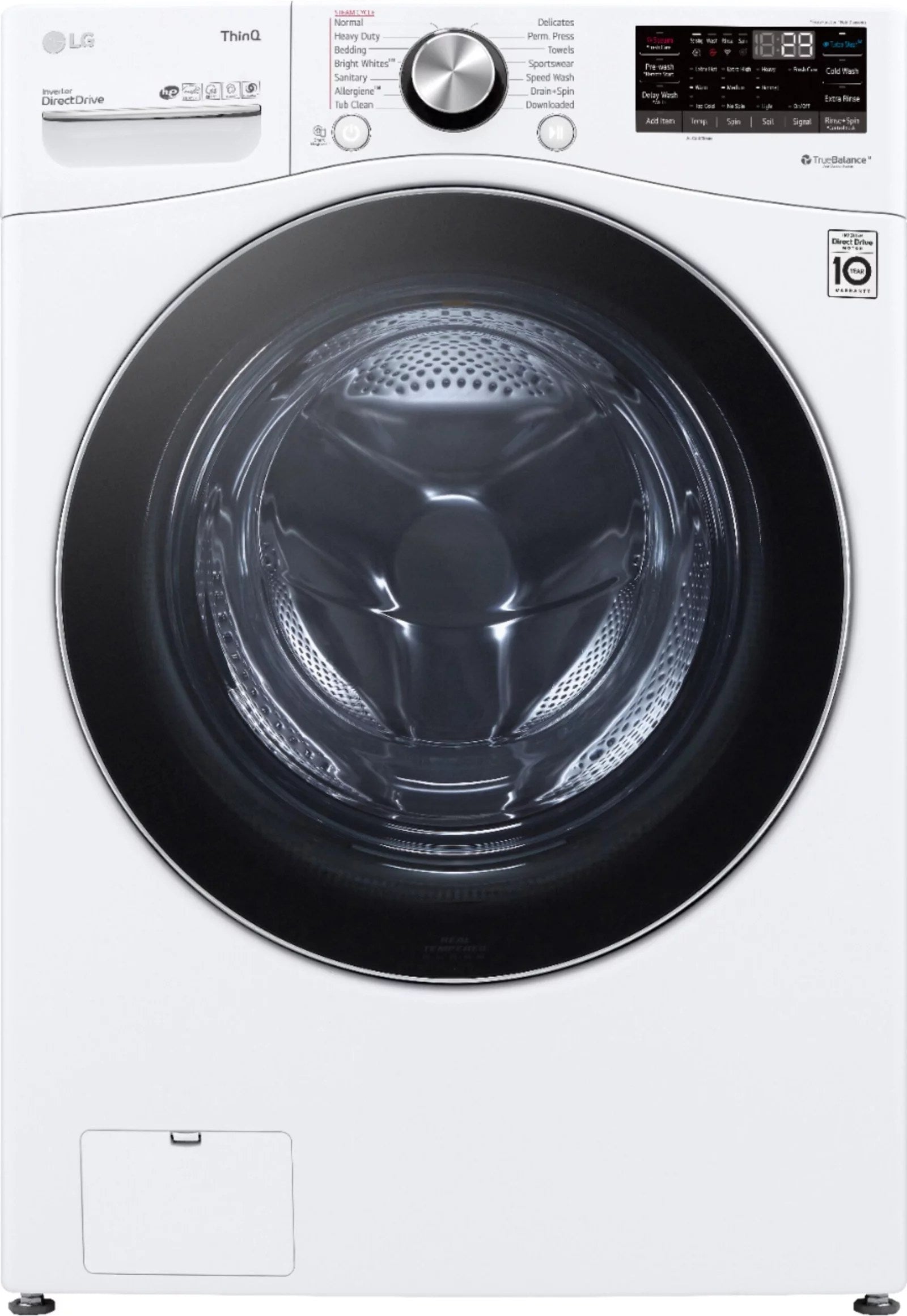 6419622_sd-scaled-1-1 LG – 5.0 Cu. Ft. High-Efficiency Stackable Smart Front Load Washer with Steam and Built-In Intelligence – White - Image 1