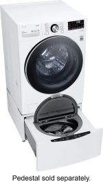 LG – 5.0 Cu. Ft. High-Efficiency Stackable Smart Front Load Washer with Steam and Built-In Intelligence – White - Image 7