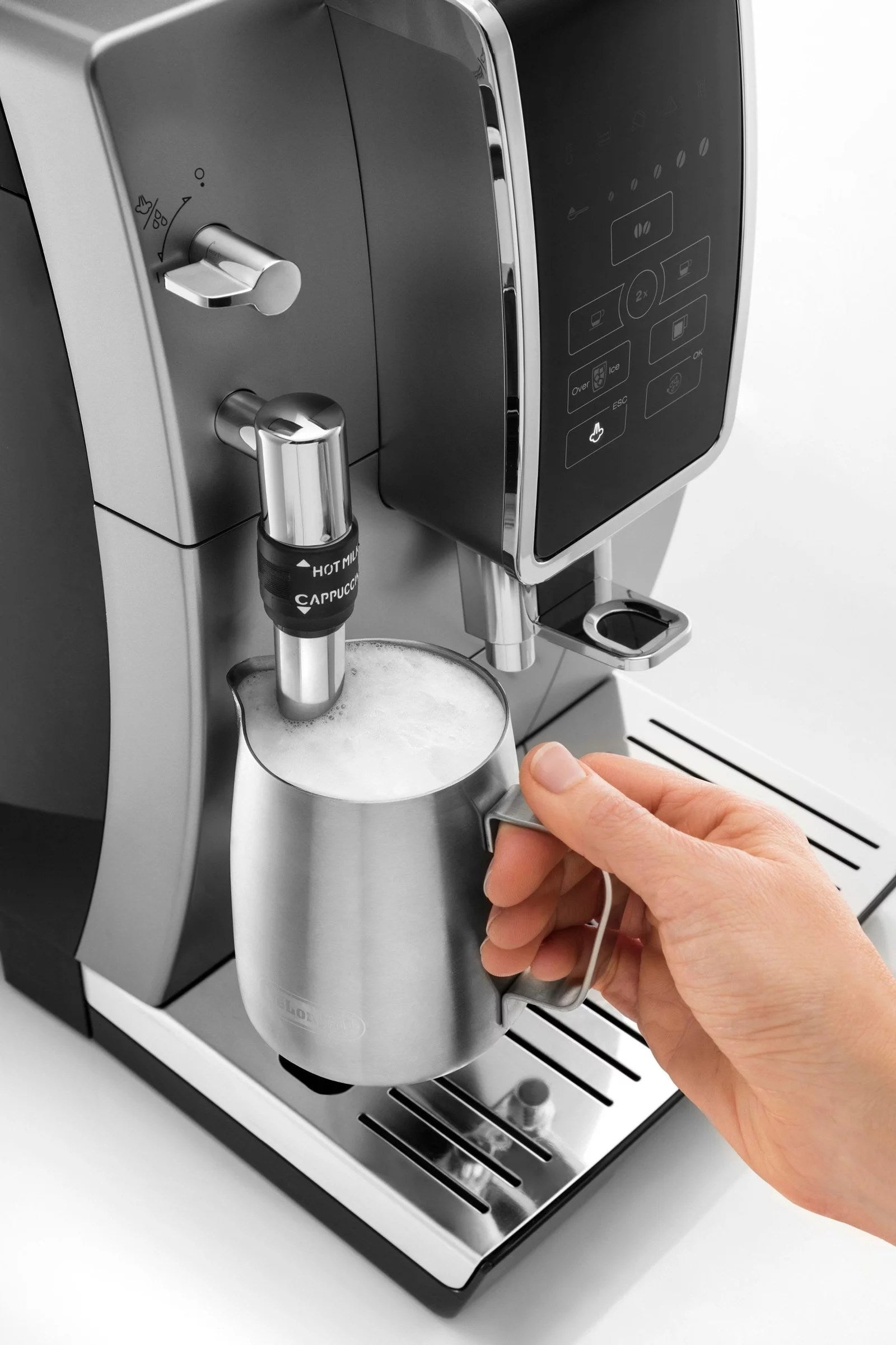 6471998cv15d-scaled-1_eab97345-45e2-4007-ab33-7c7c8132a222 De’Longhi – Dinamica TrueBrew Over Ice Fully Automatic Coffee and Espresso Machine- Chrome and Black - Image 1
