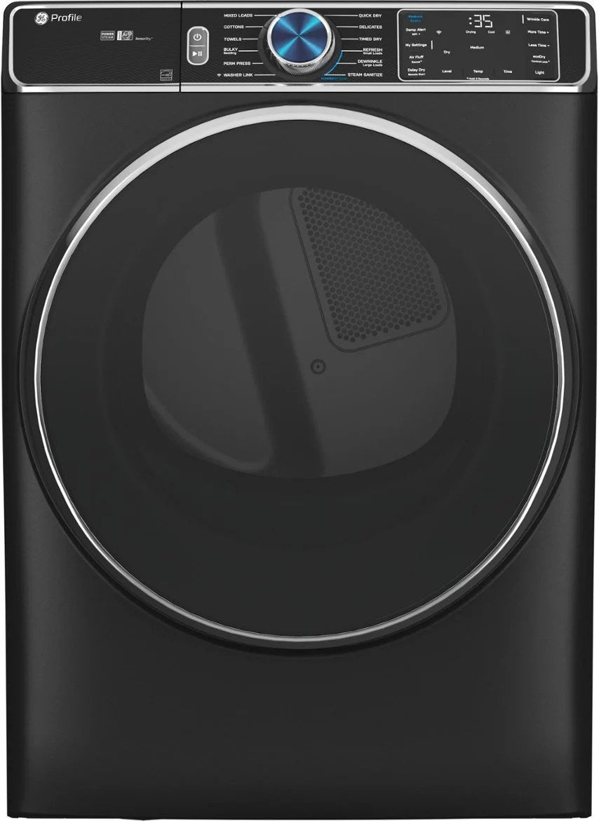 6494099_sd-1 GE Profile – 7.8 cu. ft. Smart Front Load Electric Dryer with Steam and Sanitize Cycle and Washer Link – Carbon Graphite - Image 1