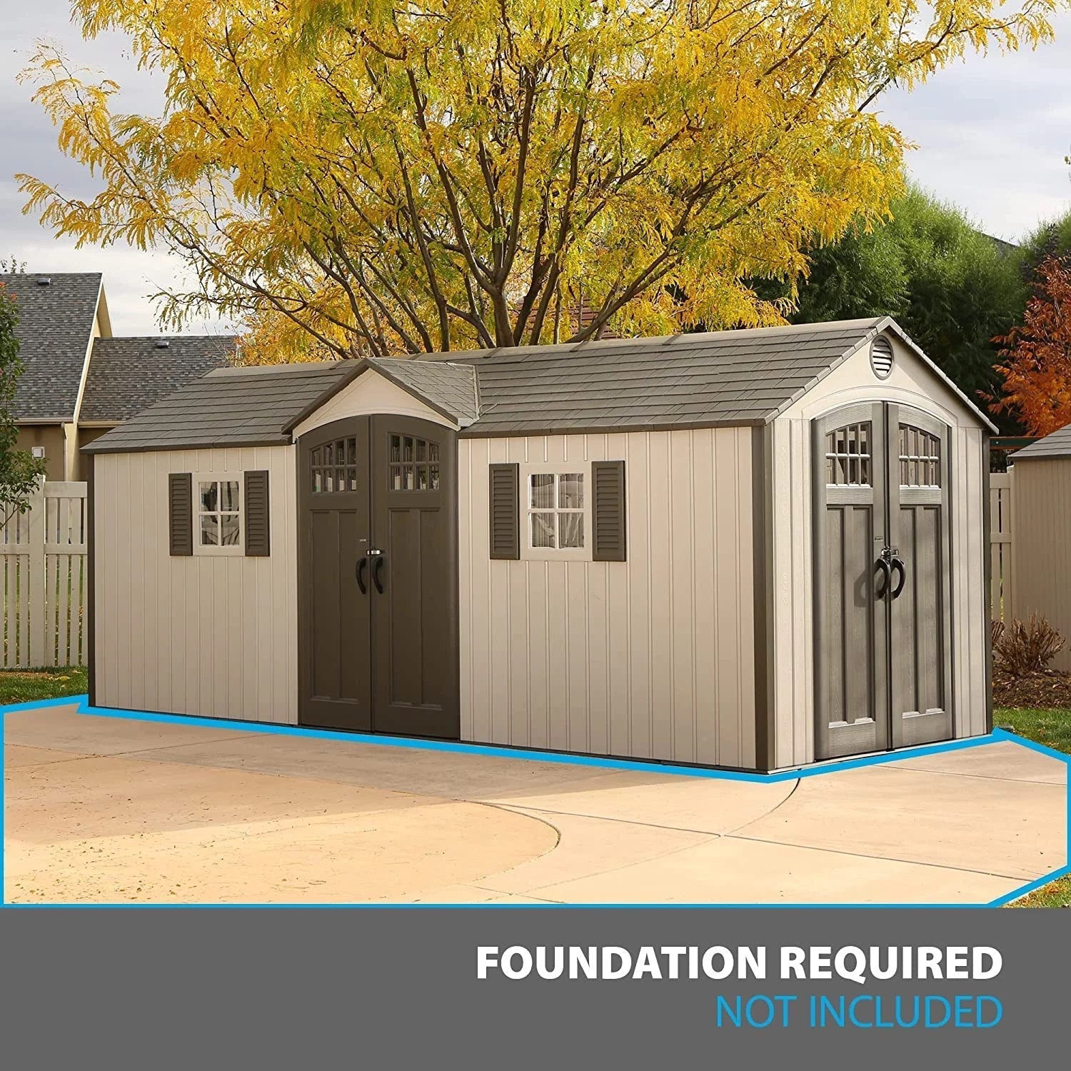 91Udixt-TwL._AC_SL1500-1 Lifetime 60127 20 x 8 Ft. Outdoor Storage Shed, Desert Sand - Image 1