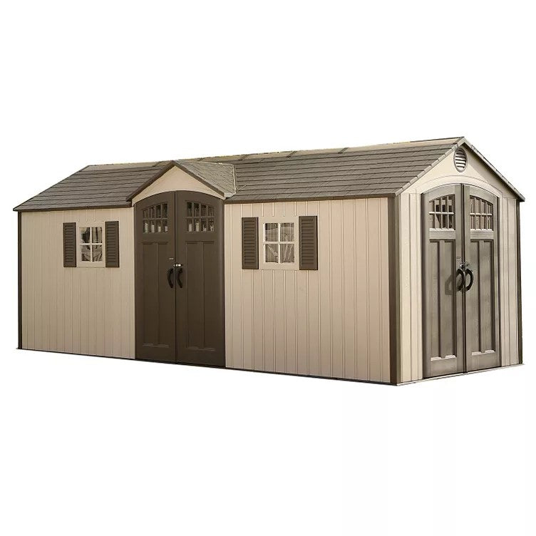 image1-2-1-1 Lifetime 20′ x 8′ Outdoor Storage Shed Building Brown - Image 1